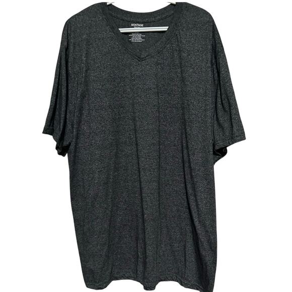 Montage Men's Gray‎ Short Sleeve V-Neck T-Shirt Size 2XLT - Picture 1 of 3